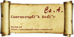 Cseresznyák Azár névjegykártya